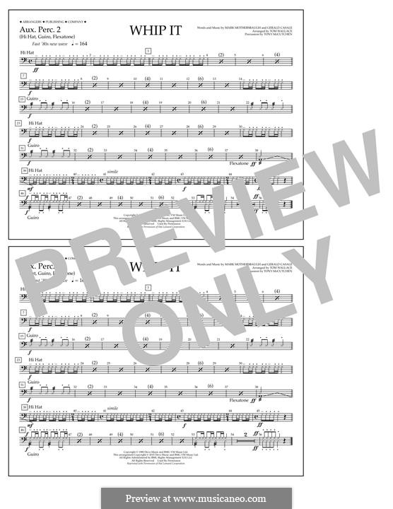 Whip It (Devo): Aux. Perc. 2 part by Gerald Casale, Mark Mothersbaugh