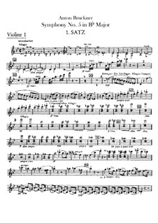 Symphony No.5 in B Flat Major, WAB 105: violino parte I by Anton Bruckner