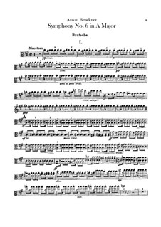 Symphony No.6 in A Major, WAB 106: parte viola by Anton Bruckner