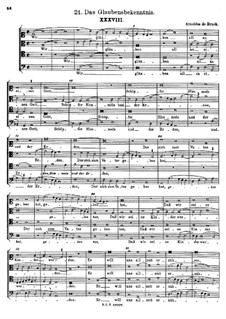 Wir gläuben all an einen Gott: Singpartitur by Arnold von Bruck