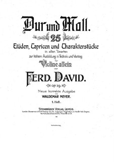 Twenty-Five Etudes, Caprices and Character Pieces for Violin, Op.39: livro I by Ferdinand David