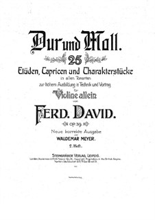 Twenty-Five Etudes, Caprices and Character Pieces for Violin, Op.39: livro II by Ferdinand David