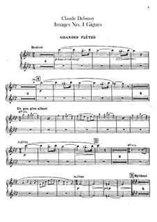 Set III, No.1 Gigues, L.122: parte de flautas by Claude Debussy