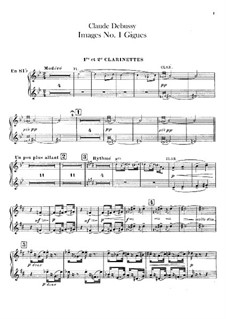 Set III, No.1 Gigues, L.122: parte clarinetas by Claude Debussy