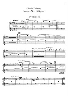 Set III, No.1 Gigues, L.122: violinos parte I by Claude Debussy