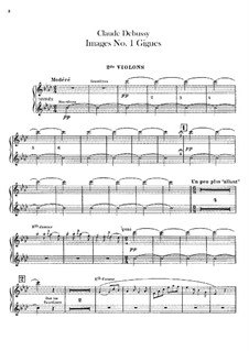Set III, No.1 Gigues, L.122: violinos parte II by Claude Debussy