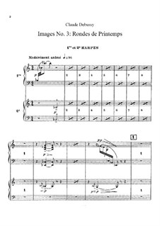 Set III, No.3 Rondes du printemps, L.122: parte Arpas by Claude Debussy