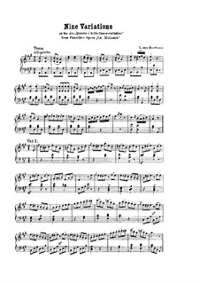 Nine Variations on Aria by Paisiello, WoO 69: Para Piano by Ludwig van Beethoven