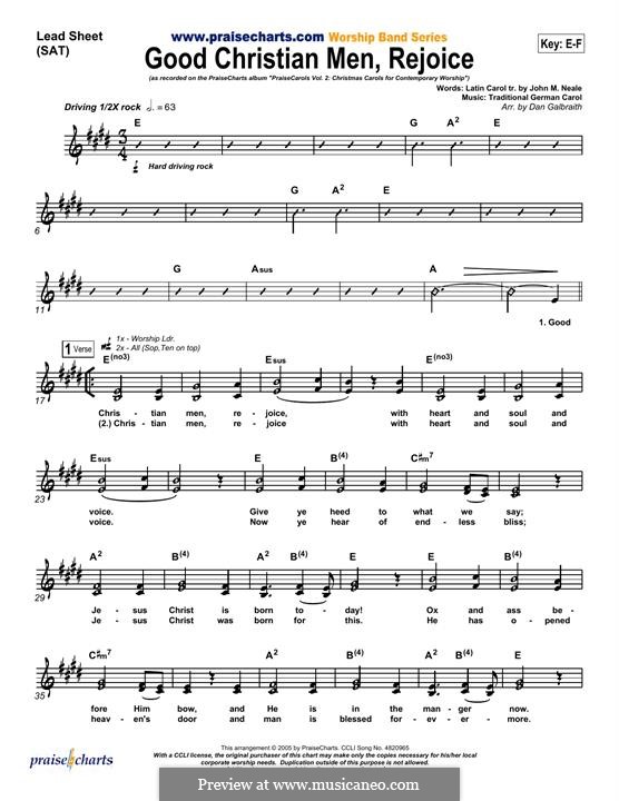 Good Christian Men, Rejoice: para teclado by folklore