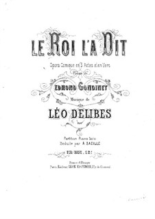 Le roi l'a dit (The King Has Spoken): partitura para piano by Léo Delibes