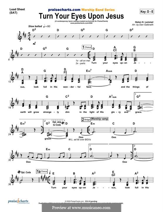 Turn Your Eyes Upon Jesus (The Newsboys): para teclado by Helen H. Lemmel