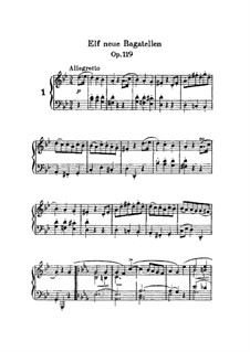 Eleven New Bagatelles for Piano, Op.119: set completo by Ludwig van Beethoven