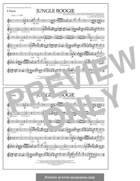 Jungle Boogie (from Pulp Fiction): F Horn part by Claydes Smith, Dennis Thomas, Donald Boyce, George Brown, Richard Westfield, Robert Bell, Robert Mickens, Ronald Bell
