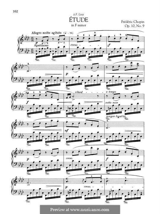 No.9 in F Minor: Para Piano by Frédéric Chopin