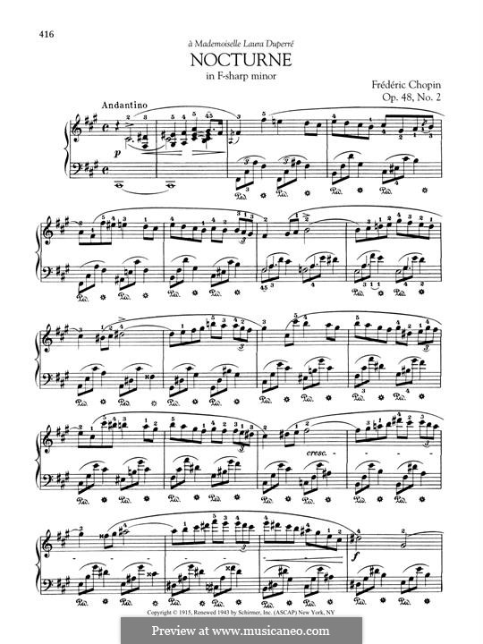 Nocturnes, Op.48: No.2 in F Sharp Minor by Frédéric Chopin