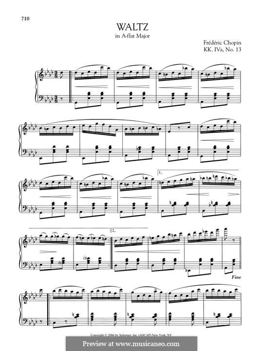 Waltz in A Flat Major, B.21 KK IVa/13: Para Piano by Frédéric Chopin