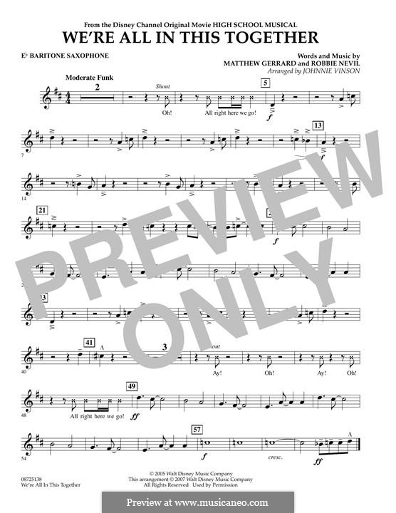 Version by Johnnie Vinson: Eb Baritone Saxophone part by Matthew Gerrard, Robbie Nevil