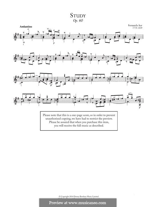 Twenty-Five Progressive Etudes, Op.60: Etude No.16 by Fernando Sor