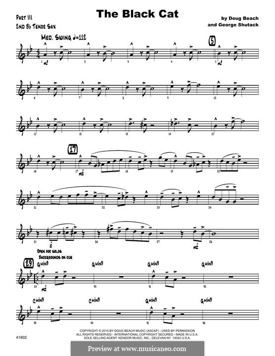 The Black Cat: 2nd Bb Tenor Saxophone part by George Shutack