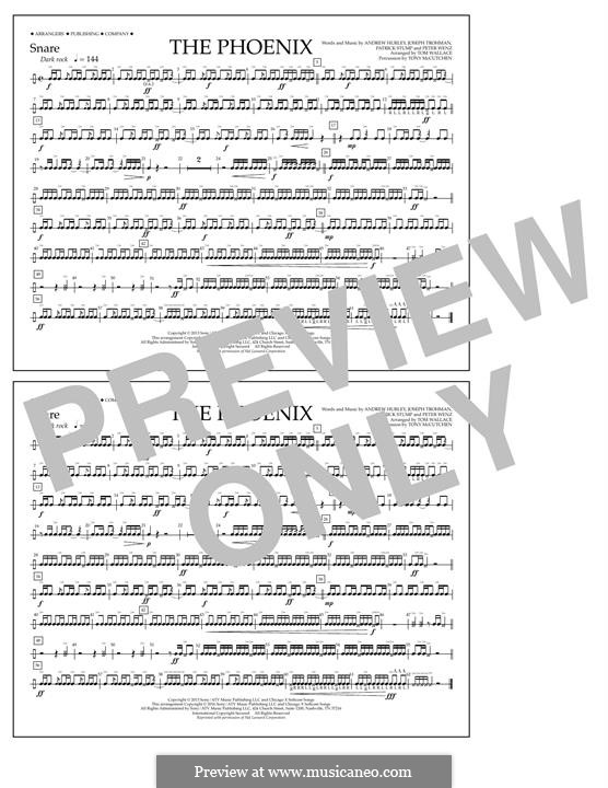 The Phoenix (Fall Out Boy): Snare part by Andrew Hurley, Joseph Trohman, Patrick Stump, Peter Wentz