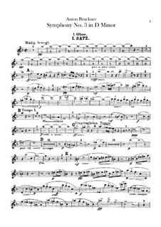 Symphony No.3 in D Minor, WAB 103: parte de oboes by Anton Bruckner