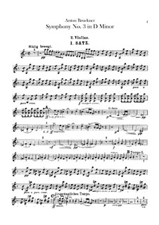 Symphony No.3 in D Minor, WAB 103: violino parte II by Anton Bruckner