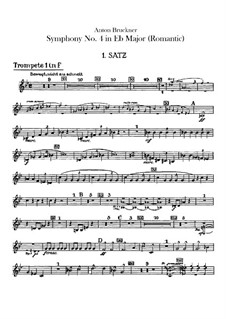 Symphony No.4 in E Flat Major 'Romantic', WAB 104: parte trompetas by Anton Bruckner