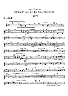 Symphony No.4 in E Flat Major 'Romantic', WAB 104: parte trompa by Anton Bruckner