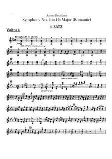 Symphony No.4 in E Flat Major 'Romantic', WAB 104: violino parte II by Anton Bruckner