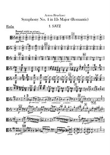 Symphony No.4 in E Flat Major 'Romantic', WAB 104: parte viola by Anton Bruckner