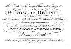 The Widow of Delphi. Overture, Serenade and Favorite Songs: The Widow of Delphi. Overture, Serenade and Favorite Songs by Thomas Hamly Butler