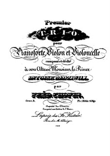 Piano Trio in G Minor, Op.8: parte piano by Frédéric Chopin