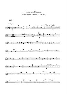 The Secret Marriage: Overture – Flutes I-II Parts by Domenico Cimarosa