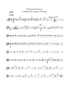 The Secret Marriage: Overture – Oboes I-II Parts by Domenico Cimarosa
