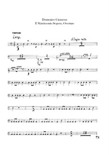 The Secret Marriage: Overture – timpani part by Domenico Cimarosa