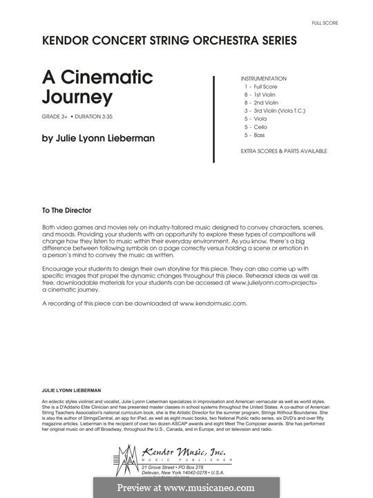 A Cinematic Journey: partitura completa by Julie Lyonn Lieberman