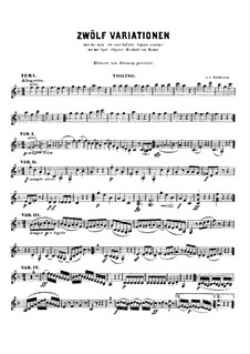 Twelve Variations on Theme from 'The Marriage of Figaro' by Mozart: para violino by Ludwig van Beethoven