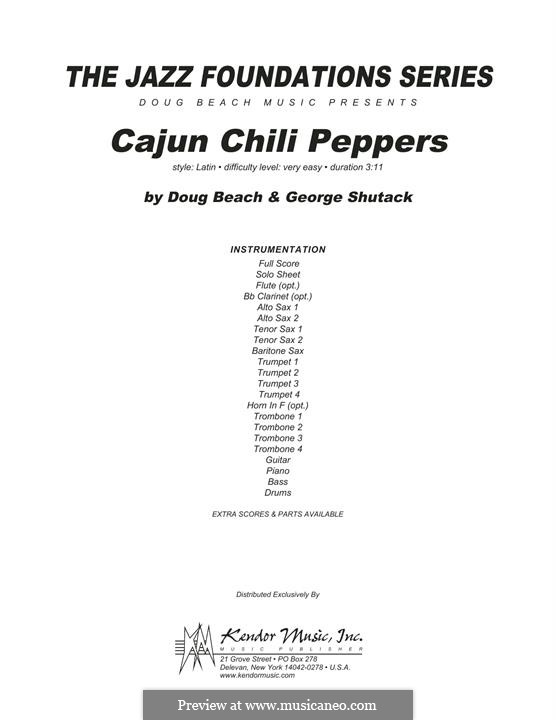 Cajun Chili Peppers: partitura completa by George Shutack