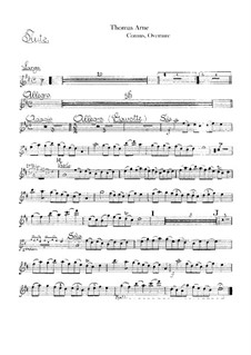 Comus: Overture – flute part by Thomas Augustine Arne