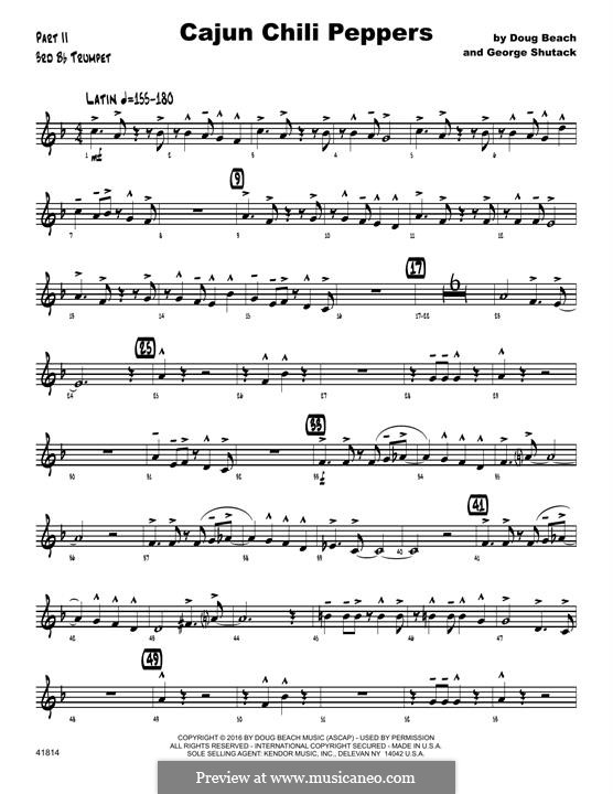Cajun Chili Peppers: 3rd Bb Trumpet part by George Shutack