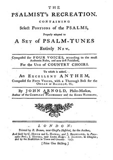 The Psalmist's Recreation: The Psalmist's Recreation by John Arnold