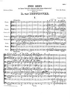 Two Arias to 'Die Schöne Schusterin' by I. Umlauf, WoO 91: Two Arias to 'Die Schöne Schusterin' by I. Umlauf by Ludwig van Beethoven