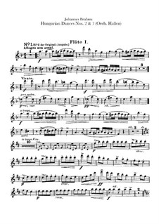 No.2, 7: Para orquesta - partes em flautas by Johannes Brahms