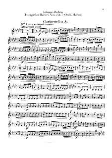 No.2, 7: Para orquesta - partes em clarinetes by Johannes Brahms
