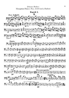 No.11-16: para orquestra - parte fagotes by Johannes Brahms
