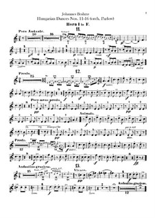No.11-16: para orquestra - trompa parte by Johannes Brahms