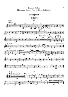 No.11-16: para orquestra - parte trompetas by Johannes Brahms