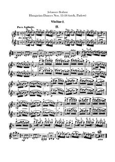 No.11-16: para orquestra - violinos parte by Johannes Brahms