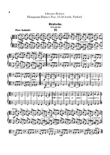 No.11-16: Para orquesta - parte de viola by Johannes Brahms
