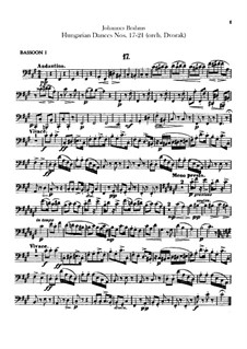 No.17-21: para orquestra - parte fagotes by Johannes Brahms